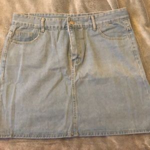 light denim jean skirt
